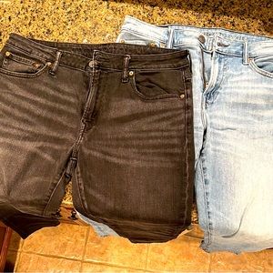 American Eagle Men’s Jeans 2 pair 33x32 Athletic Fit Airflex Bag plus